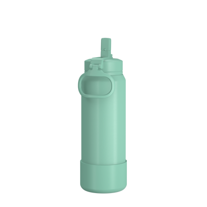26oz Insulated Water Bottles with Matching Straw Lid and Rubber Boot - Pale Sage