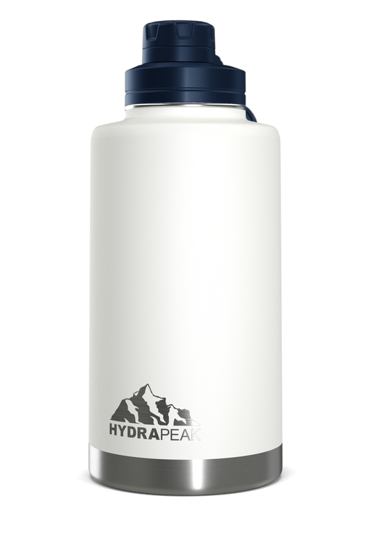 50oz Stainless Steel Insulated Large Water Bottle With Chug Lid- White