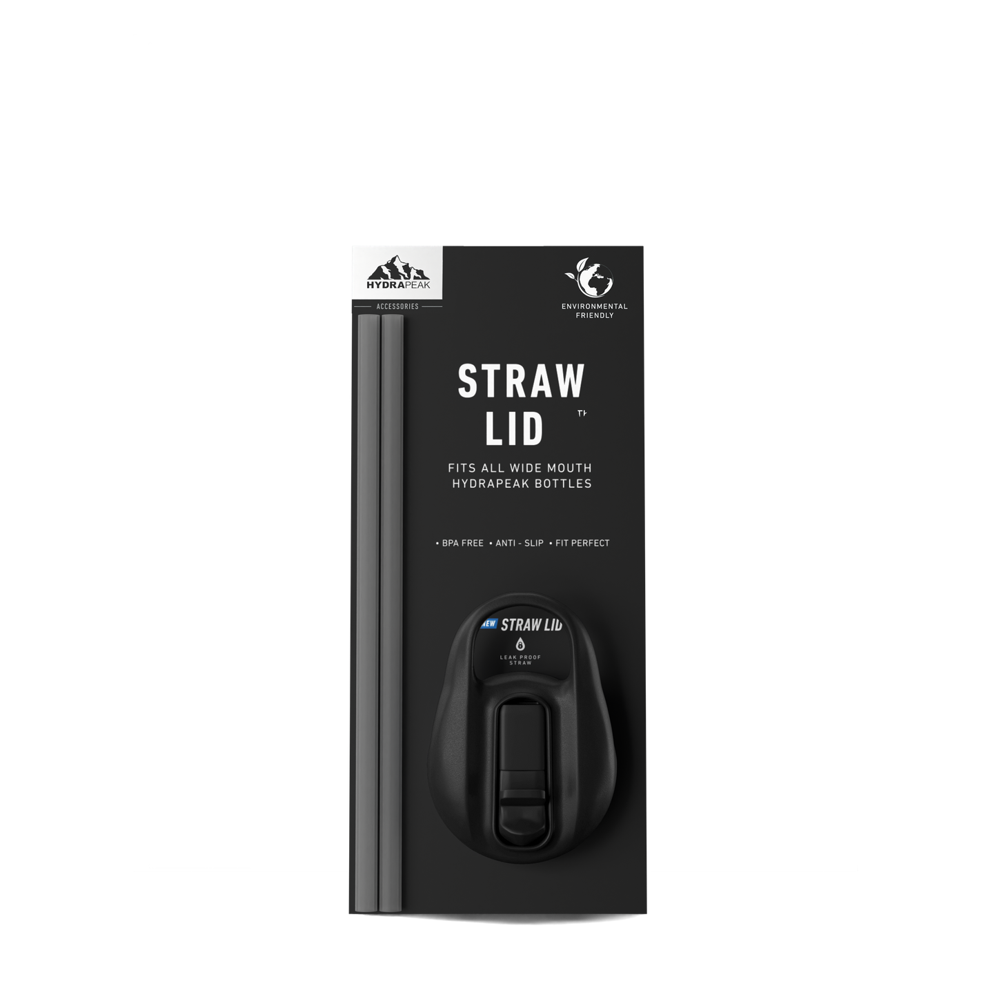 Straw Lid Set With Rigid Handle- Black