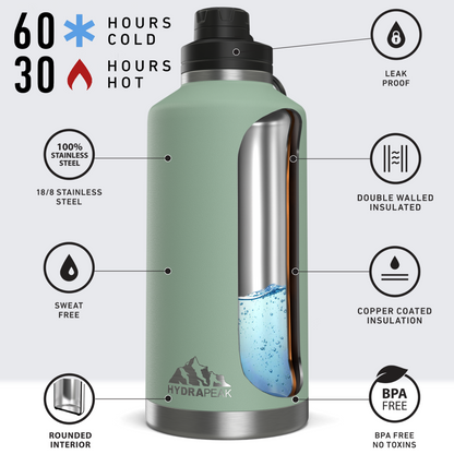 72oz Stainless Steel Insulated Water Bottle With Flexible Chug Lid- Sage