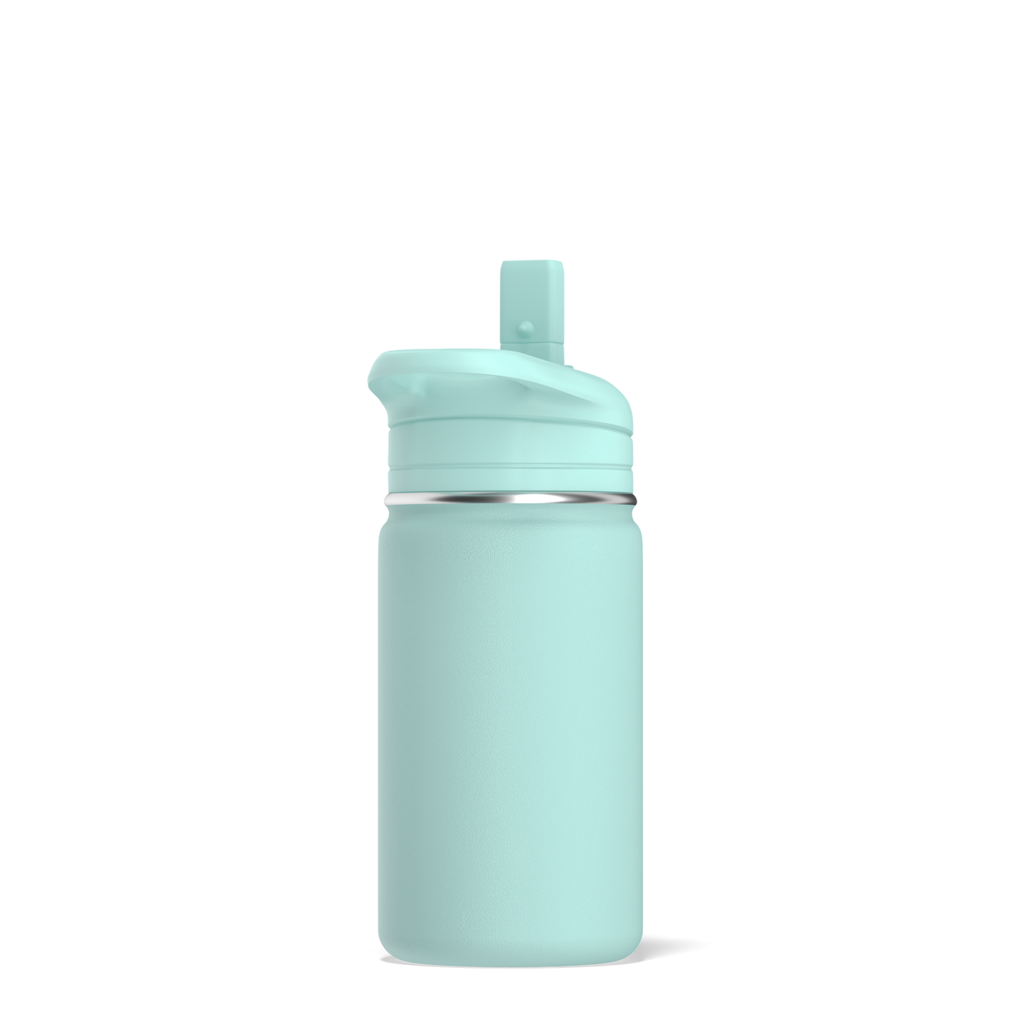 Mini 14oz Stainless Steel Kids Water Bottle with Straw Lid - Aqua