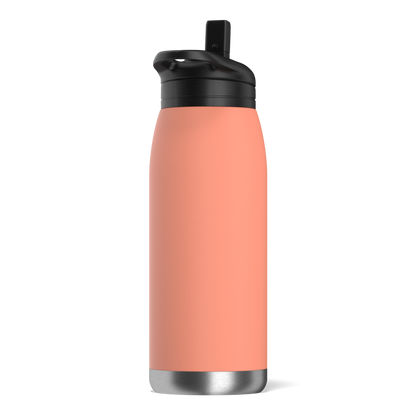 Flow 32oz Stainless Steel Insulated Water Bottle with Straw Lid Bottle- Peach