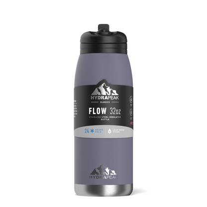 Flow 32oz Stainless Steel Insulated Water Bottle with Straw Lid Bottle - Plum