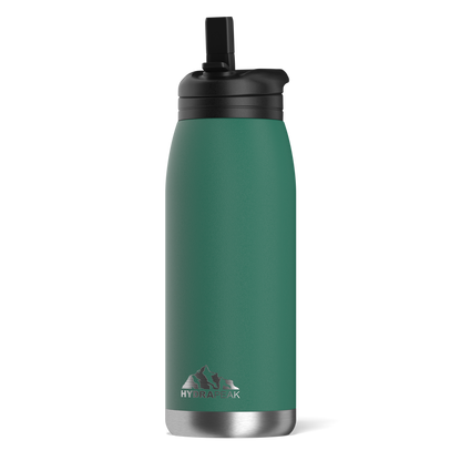 Flow 32oz Stainless Steel Insulated Water Bottle with Straw Lid Bottle- Forest