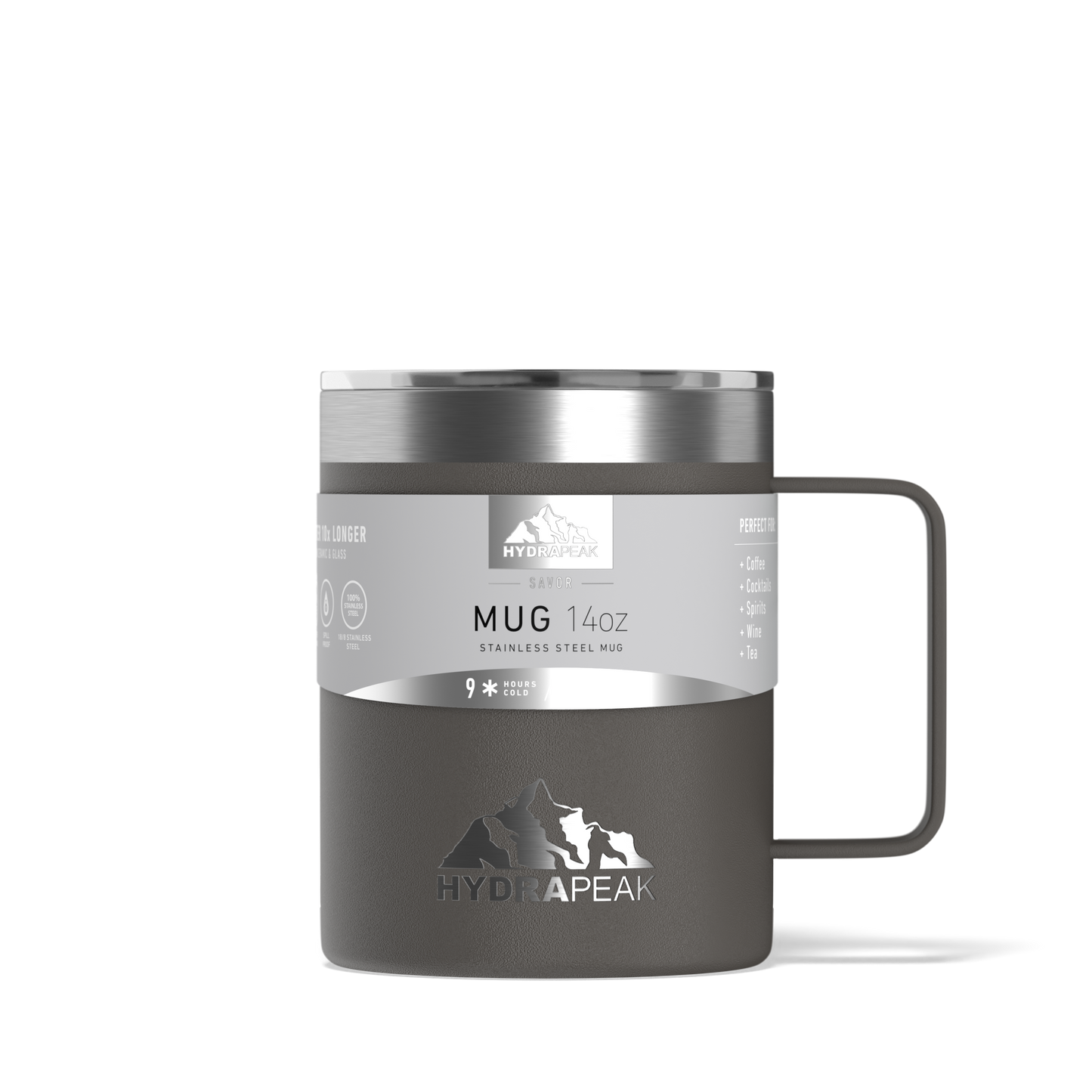 Savor 14oz Stainless Steel Insulated Coffee Mug with Handle Mug- Graphite