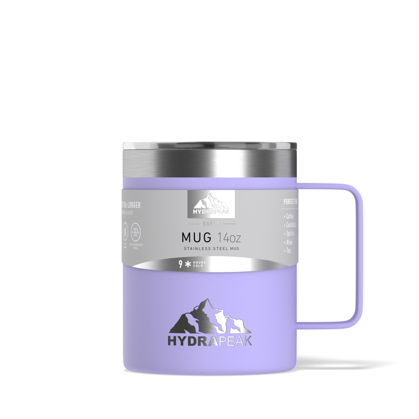 Savor 14oz Stainless Steel Insulated Coffee Mug with Handle Mug- Lilac