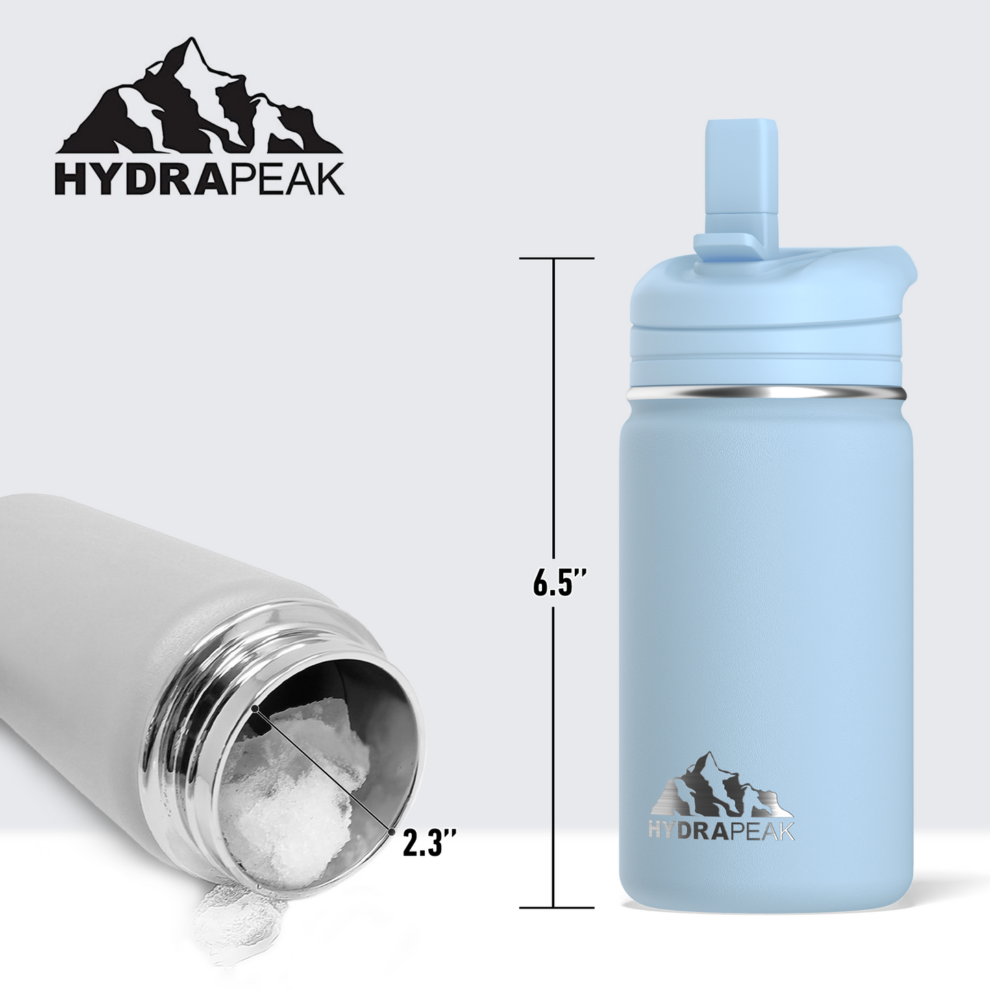 Mini 14oz Stainless Steel Kids Water Bottle with Straw Lid- Cloud