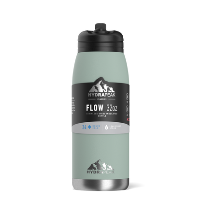 Flow 32oz Stainless Steel Insulated Water Bottle with Straw Lid Bottle- Teal